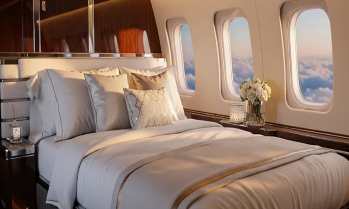 World's Best First Class Suite with a Real Double Bed at 40,000 Feet